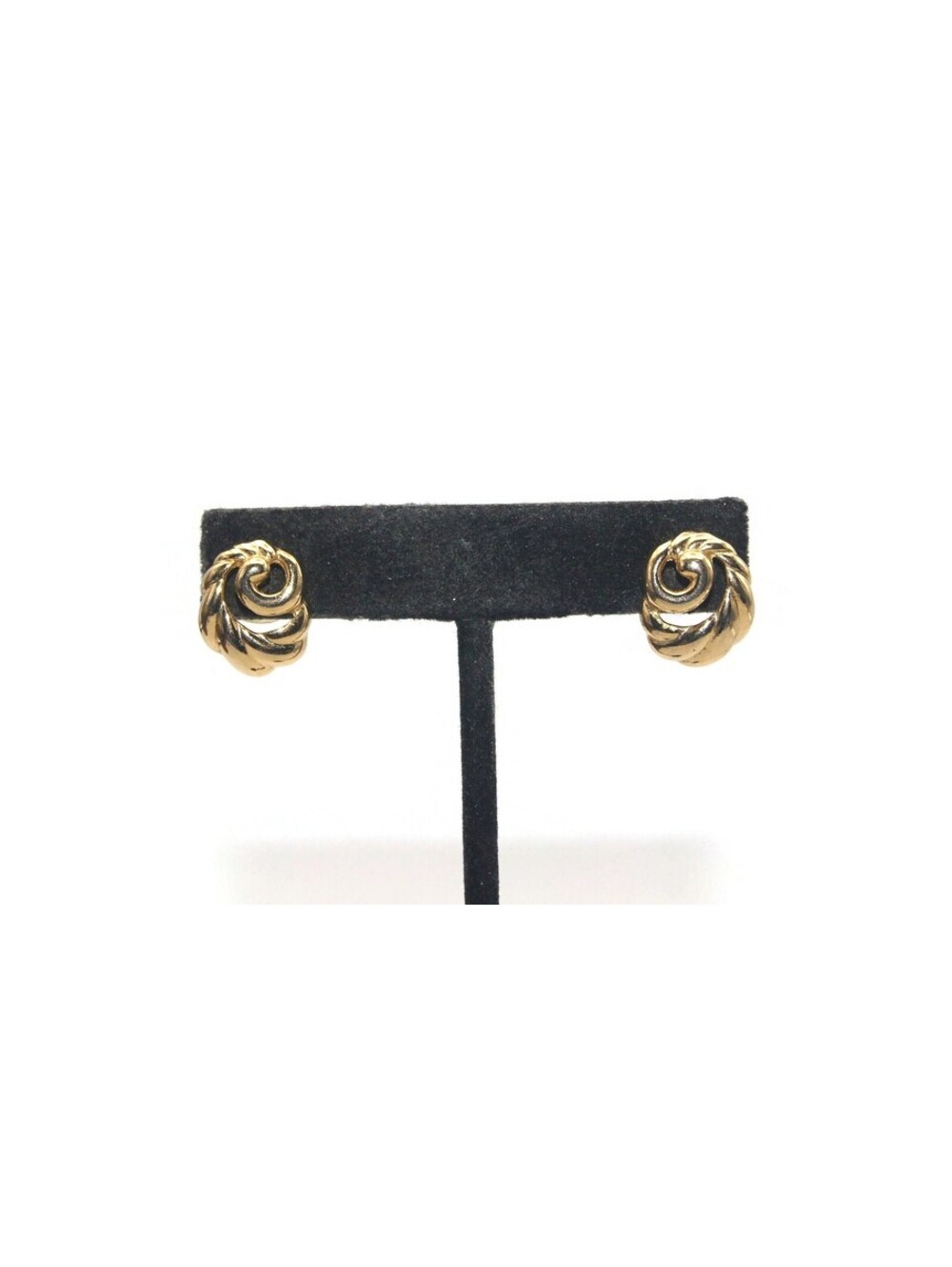Vintage Gold Tone Swirled Stud Earrings with Post Backs for Pierced Ears.